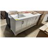 Image 1 : 10WA-HAMB72-039EI. WHITE QUARTZ TOP 72"W X 22"D DOVE GREY 6 DRAWER 4 DOOR BATHROOM VANITY WITH