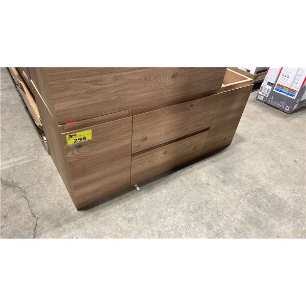 CAPRI COLLECTION MODEL CP-48 MURAL 48"W X 20"D ROUGH OAK 2 DRAWER 2 DOOR WALL MOUNT BATHROOM VANITY