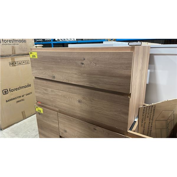 CAPRI COLLECTION MODEL CP-36 MURAL 36"W X 20"D ROUGH OAK 2 DRAWER WALL MOUNT BATHROOM VANITY