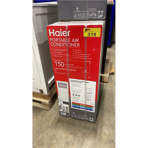 HAIER MODEL QPFA08YBMW WHITE 8,000 ASHRAE BTU PORTABLE ELECTRIC AIR CONDITIONER *IN BOX*
