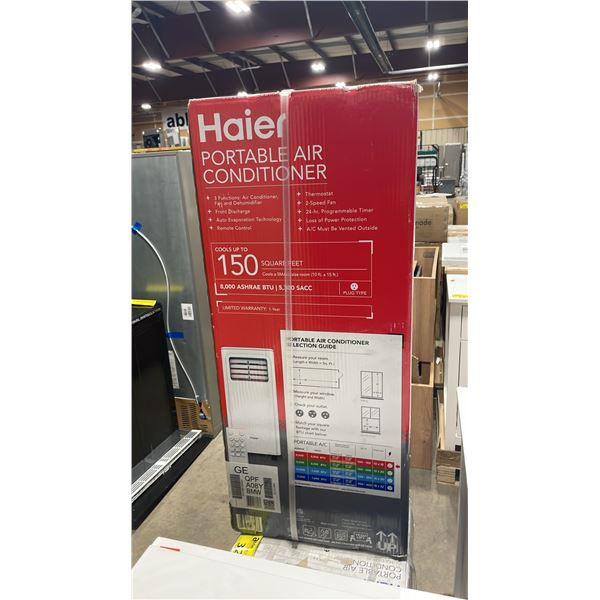 HAIER MODEL QPFA08YBMW WHITE 8,000 ASHRAE BTU PORTABLE ELECTRIC AIR CONDITIONER *IN BOX*