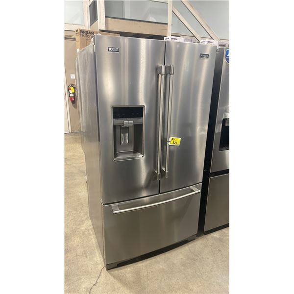 MAYTAG MODEL MFT2772HEZ. 35.69" STAINLESS STEEL FRENCH DOOR BOTTOM FREEZER REFRIGERATOR WITH LED