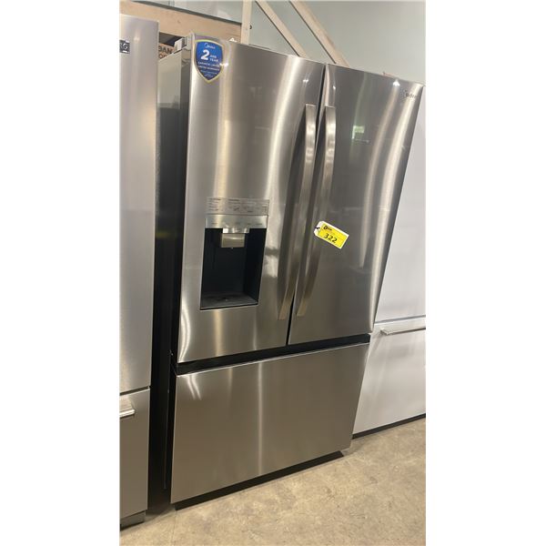 MIDEA MODEL MRF29D9BST. 35.69" STAINLESS STEEL FRENCH DOOR BOTTOM FREEZER REFRIGERATOR WITH LED