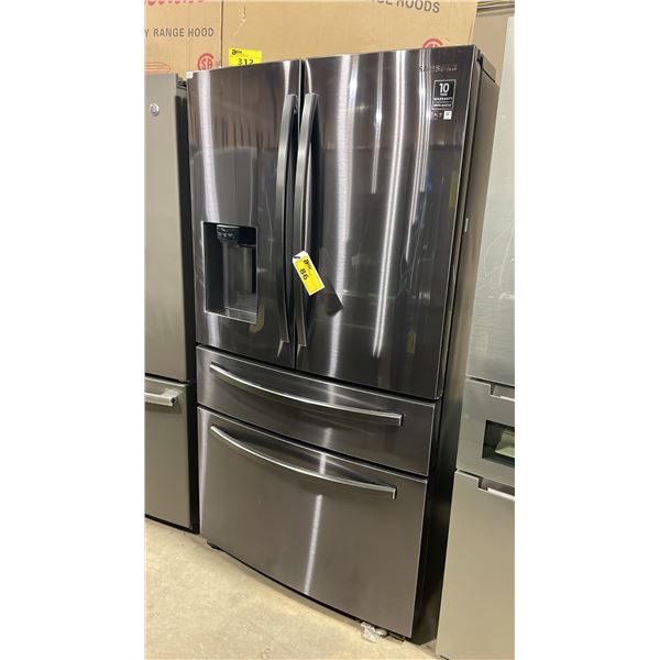 SAMSUNG MODEL RF24R7201SG. 35.8" BLACK STAINLESS STEEL FRENCH DOOR BOTTOM FREEZER REFRIGERATOR WITH