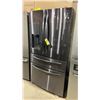 Image 1 : SAMSUNG MODEL RF24R7201SG. 35.8" BLACK STAINLESS STEEL FRENCH DOOR BOTTOM FREEZER REFRIGERATOR WITH
