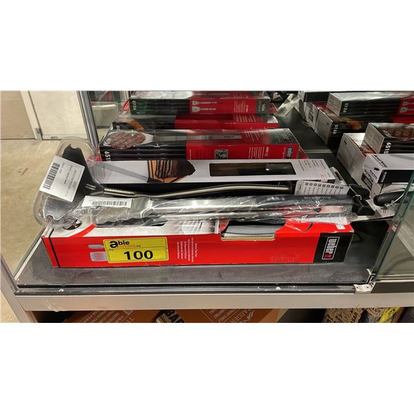 ASSORTED WEBER & BROIL KING PROFESSIONAL OUTDOOR GRILLING TOOLS