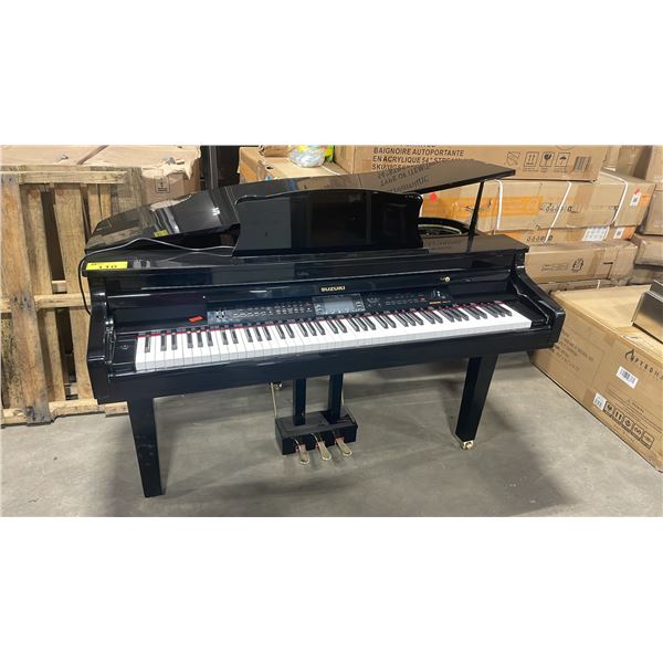 SUZUKI MDG-330 BLACK LACQUER DIGITAL ELECTRIC MINI GRAND PIANO WITH BLUETOOTH, 4.3" COLOR LCD SCREEN