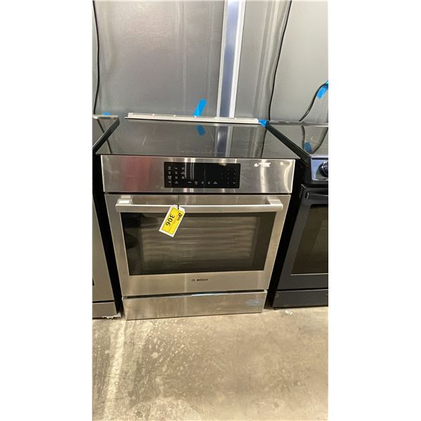 BOSCH MODEL HII8057C. 30" STAINLESS STEEL ELECTRIC SLIDE IN 4 BURNER RANGE WITH