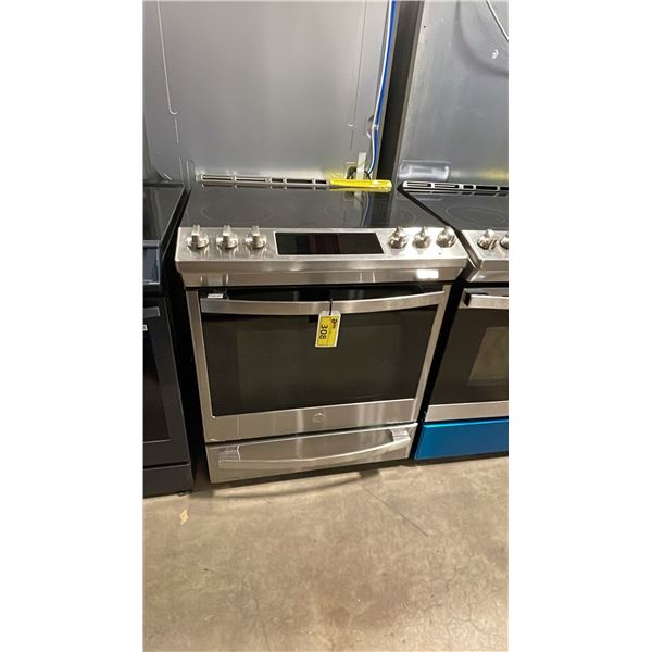 GE PROFILE MODEL PCS940YMFS. 30" STAINLESS STEEL ELECTRIC SLIDE IN RANGE WITH