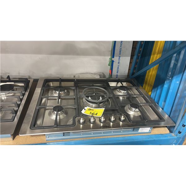 SMEG MODEL PGFU30X. STAINLESS STEEL  30" CLASSIC STYLE 5 BURNER GAS COOKTOP