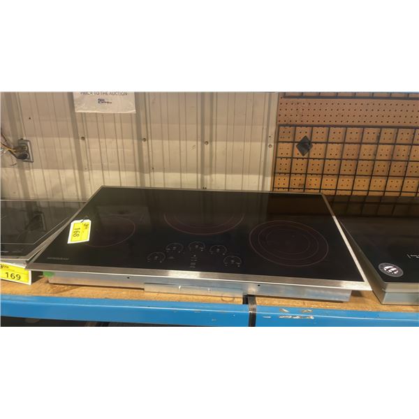 MONOGRAM MODEL ZEU36RSJSS. BLACK 36" 5 BURNER ELECTRIC COOKTOP