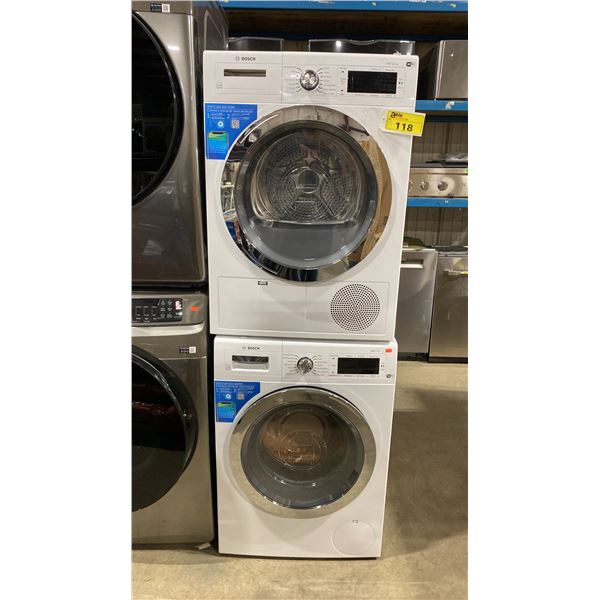 BOSCH 800 SERIES WIFI SMART STACKING WHITE FRONT LOAD WASHER / DRYER SET