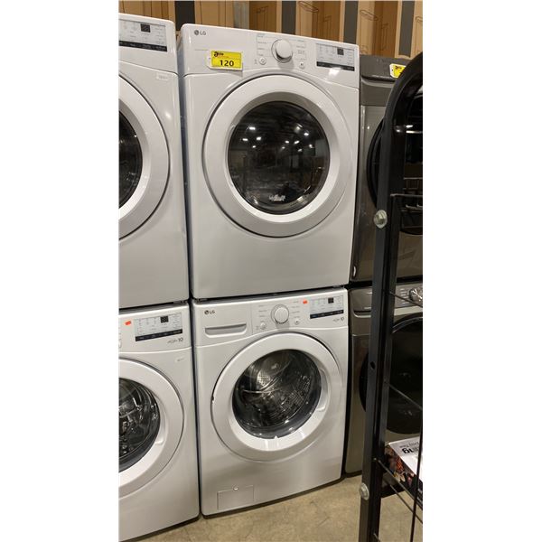 LG HIGH-EFFICIENCY 5.2 CU FT / 7.4 CU FT STACKING WHITE FRONT LOAD WASHER / DRYER SET