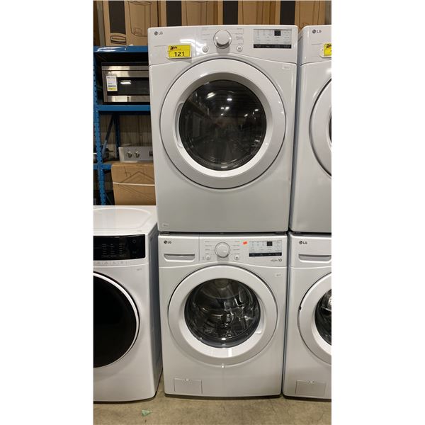 LG HIGH-EFFICIENCY 5.2 CU FT / 7.4 CU FT STACKING WHITE FRONT LOAD WASHER / DRYER SET