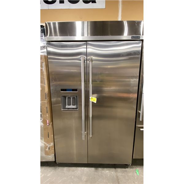 JENNAIR JS48PPDUDE01. STAINLESS STEEL 48" 29.5 CU FT BUILT IN SIDE BY SIDE REFRIGERATOR WITH