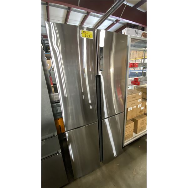 HAIER MODEL QHE16HYPFS. 33" STAINLESS STEEL 16.8 CU FT QUAD DOOR FRENCH DOOR REFRIGERATOR