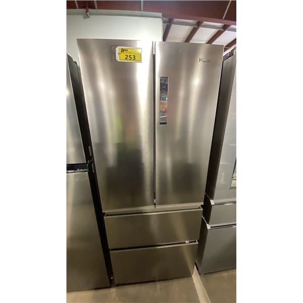 HAIER MODEL QJS15HYRBFS. 14.2 CU FT 28" STAINLESS STEEL 4 DOOR FRENCH DOOR BOTTOM MOUNT