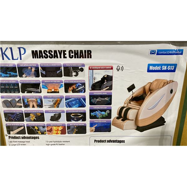 SKLP SK-S13 HIGH-END RECLINING FULL-BODY ZERO GRAVITY MASSAGE CHAIR WITH TOUCHSCREEN CONTROLS,