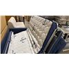 Image 3 : BLUE FABRIC MODERN 3 SEAT SINGLE FOLD OUT HIDE A BED SOFA APPROX 80"L X 37"D