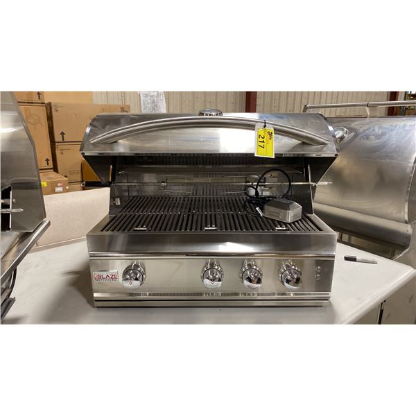 BLAZE PROFESSIONAL MODEL BLZ-3PRO-LP. 34"STAINLESS STEEL 3 BURNER BUILT IN PROPANE GAS GRILL