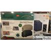 Image 5 : SHELF OF ASSORTED BBQ COVERS, SMOKER COVERS, GRILL BRUSHES & LARGE PIZZA CUTTERS