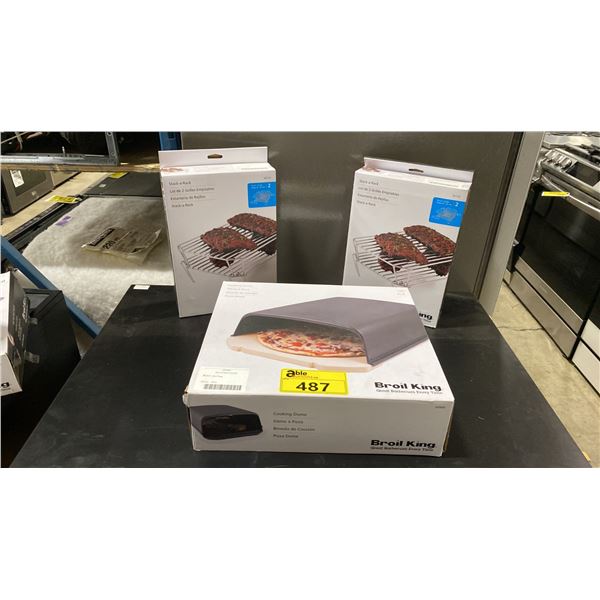 BROIL KING 69900 PIZZA/COOKING DOME WITH 2 SETS OF 2 BROIL KING STACK-A-RACKS