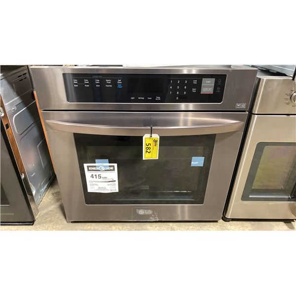 LG MODEL LWS3063BD. 30" 4.7 CU FT BLACK STAINLESS STEEL SINGLE WALL OVEN WITH GLASS TOUCH CONTROLS,
