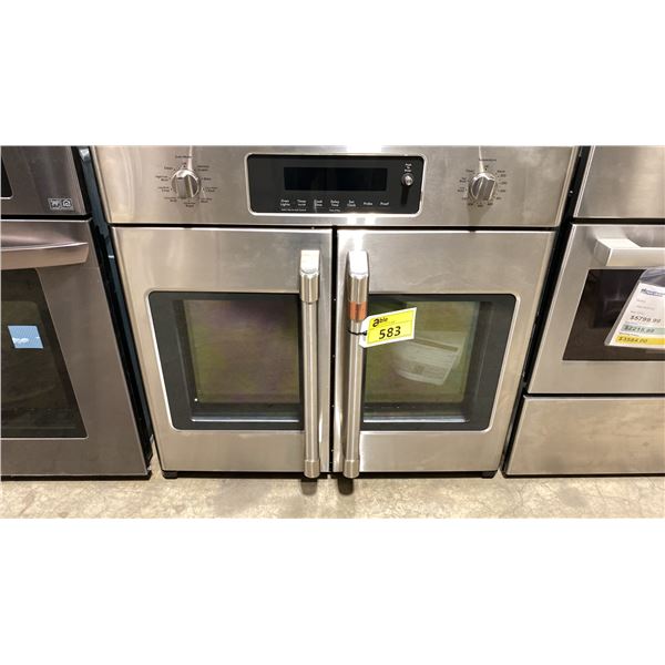 CAFE MODEL CTS90FP2MS1. 30" 5.0 CU FT STAINLESS STEEL FRENCH DOOR SINGLE SMART WALL OVEN WITH