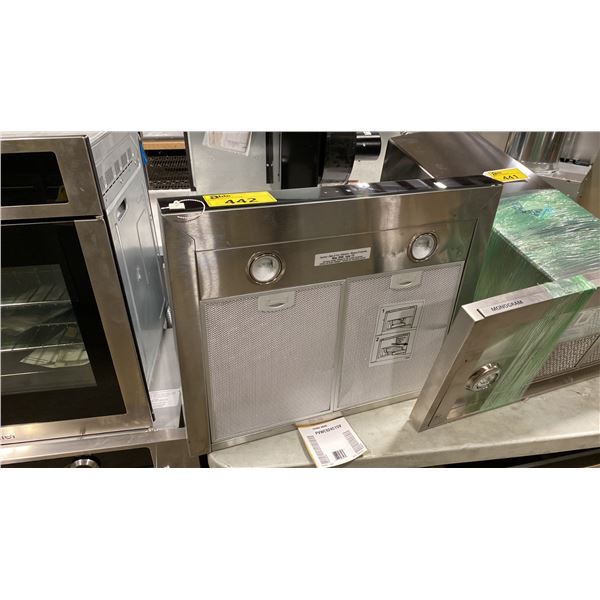 GE PROFILE  MODEL PVWC924S1SV. 24" WALL MOUNT STAINLESS STEEL CHIMNEY RANGE HOOD WITH
