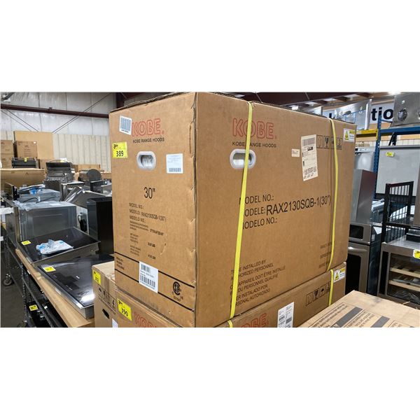KOBE MODEL RAX2130SQB-1. 30" STAINLESS STEEL UNDER-CABINET RANGE HOOD *IN BOX*