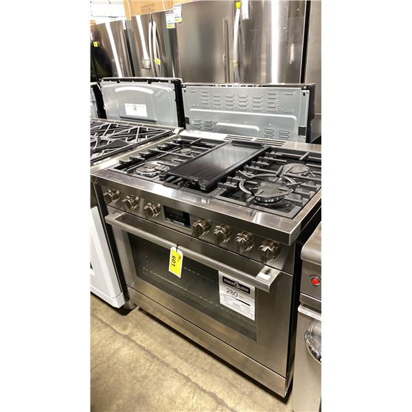 BOSCH MODEL HDS8655C. 26" STAINLESS STEEL 800 SERIES FREESTANDING DUAL FUEL RANGE