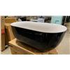 Image 2 : STREAMLINE N-801-59FSBL-FM. FREESTANDING BLACK & WHITE 59" ACRYLIC LUXURY BATHTUB WITH BUILT