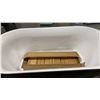 Image 3 : STREAMLINE N-801-59FSBL-FM. FREESTANDING BLACK & WHITE 59" ACRYLIC LUXURY BATHTUB WITH BUILT
