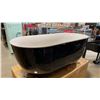 Image 2 : STREAMLINE NCA-136-02-CH-0. FREESTANDING BLACK & WHITE 54" ACRYLIC LUXURY BATHTUB WITH BUILT