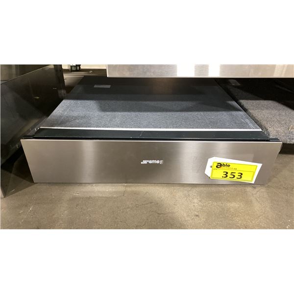 SMEG MODEL CP315X. 24" STAINLESS STEEL BUILT IN STORAGE DRAWER