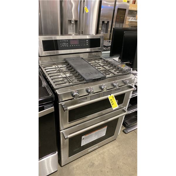 KITCHENAID MODEL KFDD500ESS STAINLESS STEEL 5 BURNER RANGE DOUBLE OVEN WITH GRIDDLE