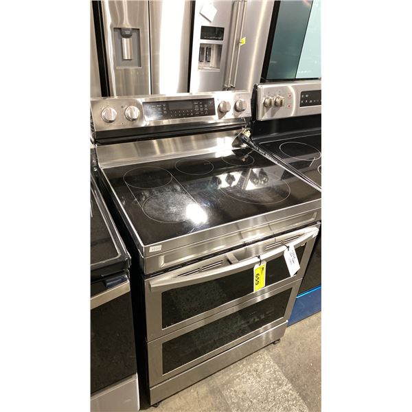 SAMSUNG STAINLESS STEEL & BLACK GLASS TOP RANGE DOUBLE OVEN *USED*