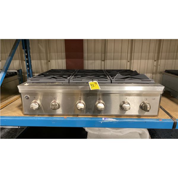 CAFE MODEL CGU366SEHSS. 36" PROFESSIONAL STYLE GAS RANGETOP WITH 6 SEALED BURNERS, HEAVY DUTY