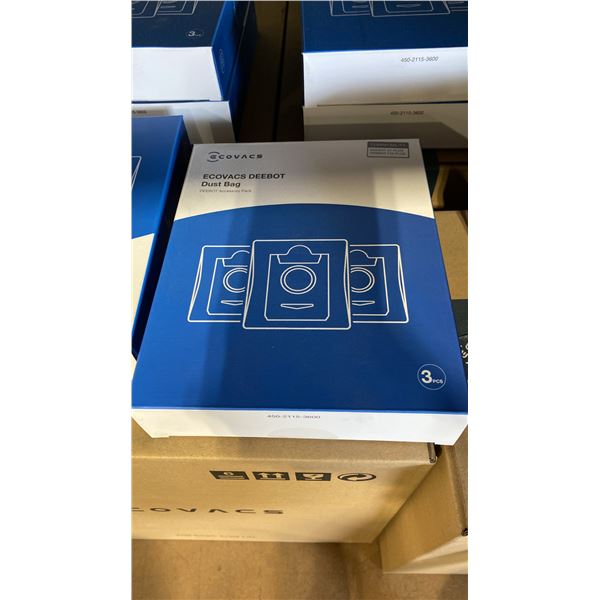 CASE AND 2 PACKS OF ECOVACS DEEBOT DUST BAGS