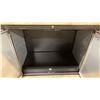 Image 4 : TRINITY 72" 8 DRAWER, 2 DOOR BLACK/STAINLESS STEEL MOBILE LOCKING WORKBENCH WITH NATURAL WOOD TOP