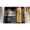 Image 5 : TRINITY 72" 8 DRAWER, 2 DOOR BLACK/STAINLESS STEEL MOBILE LOCKING WORKBENCH WITH NATURAL WOOD TOP