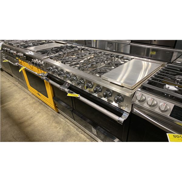 HESTAN MODEL KRD485GD-NG-BK. 48" STAINLESS STEEL/BLACK FREESTANDING DUAL FUEL RANGE WITH 5 BURNERS,