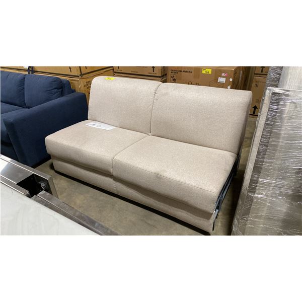 BEIGE 64" 2 SEAT FABRIC HIDE A BED SOFA COUCH *MISSING ARMS*