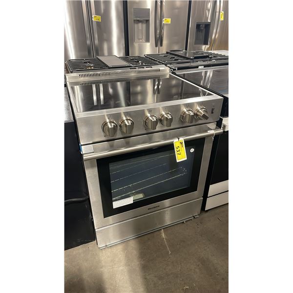 BLOMBERG MODEL BERU30422CSS. 30" STAINLESS STEEL SLIDE IN ELECTRIC RANGE WITH 4 VITROCERAMIC