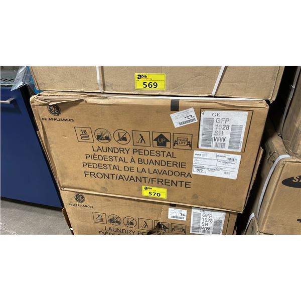 GE APPLIANCES MODEL GFP1528SNWW UNDER MACHINE LAUNDRY PEDESTAL *IN BOX*