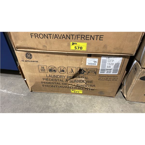 GE APPLIANCES MODEL GFP1528SNWW UNDER MACHINE LAUNDRY PEDESTAL *IN BOX*