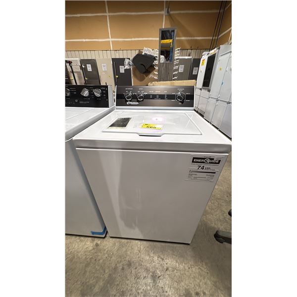 HUEBSCH COMMERCIAL MODEL ZWN63RSN116CW01. WHITE TOP LOAD HEAVY DUTY WASHING MACHINE