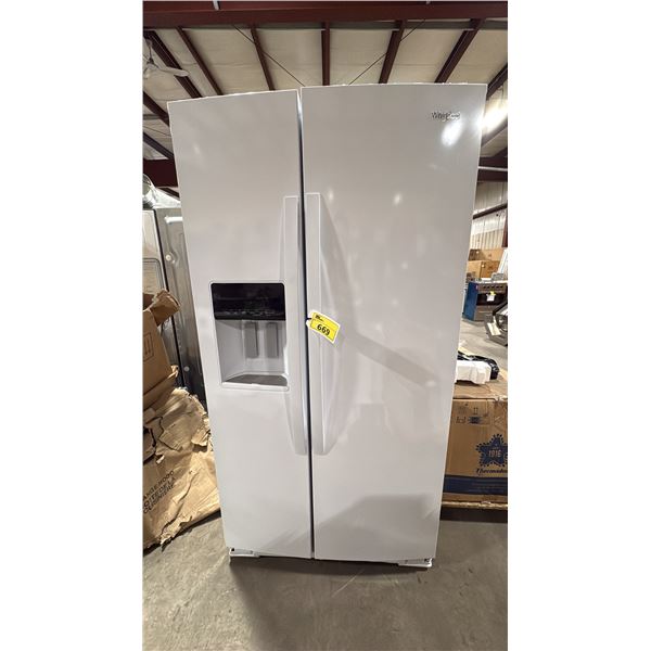 WHIRLPOOL MODEL WRS571CIHW. WHITE SIDE-BY-SIDE COUNTER DEPTH REFRIGERATOR WITH
