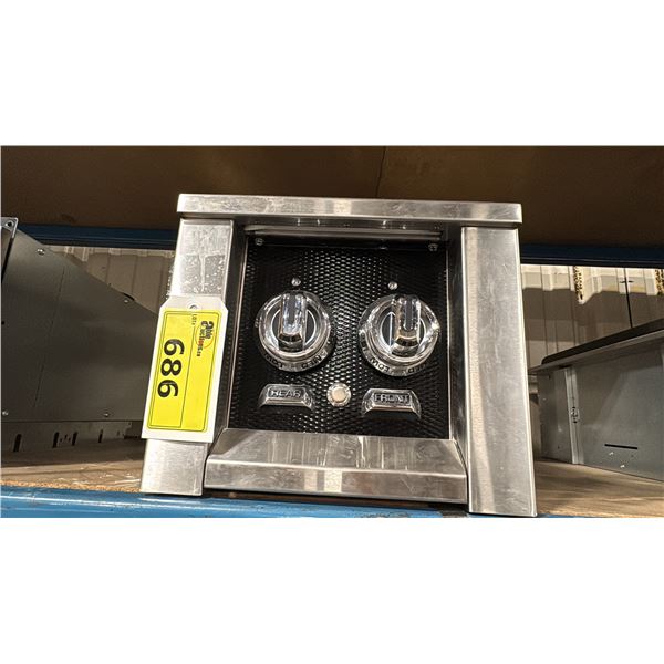 STAINLESS STEEL GAS 2 BURNER BUILT IN COOKTOP *MISSING GRATES*