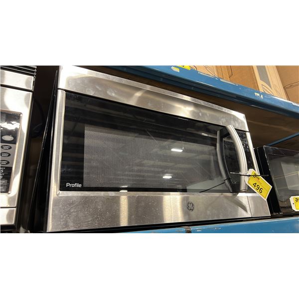 GE MODEL PVM2155SHC01. STAINLESS STEEL 30" RANGE HOOD MICROWAVE OVEN